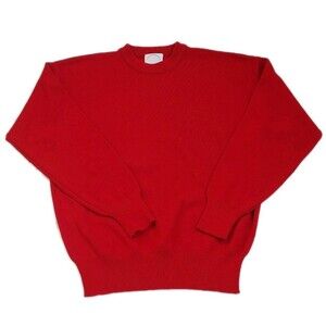 Vintage Bogner Red Wool Blend Knit Crewneck Sweater Sz M Ski Alpine Pullover